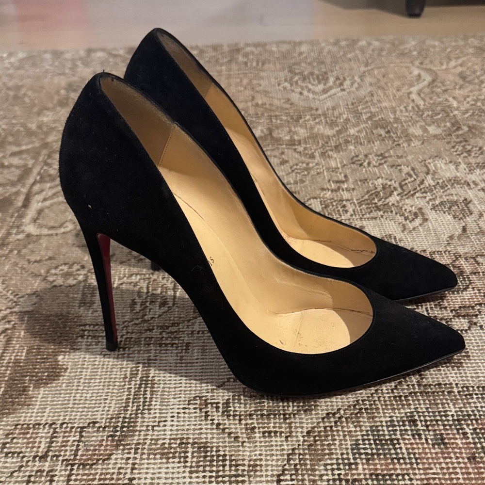 So Kate Christian Louboutin Black Suede Heels